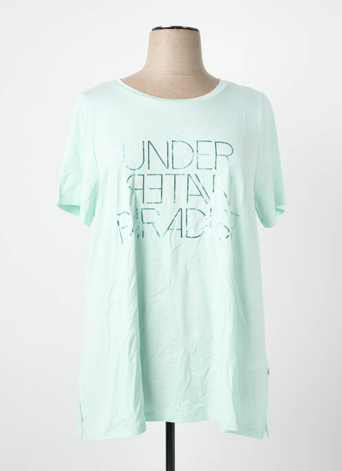 T-shirt coupe droite manches courtes vert YESTA femme