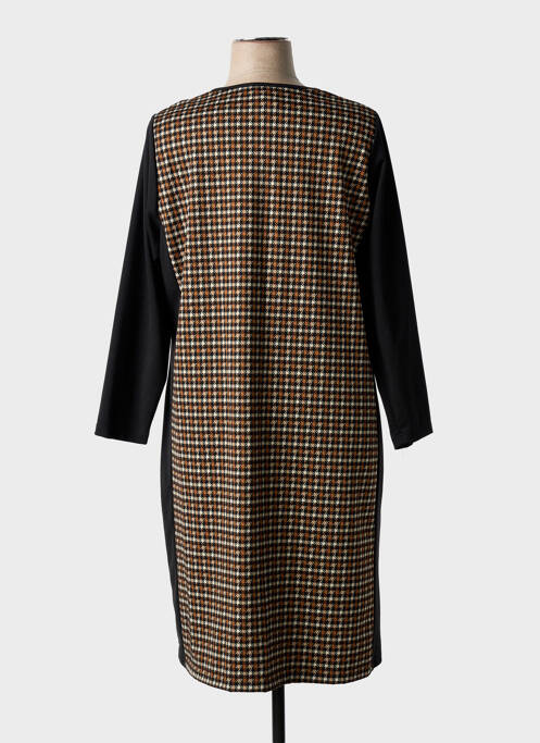 Robe mi-longue manches longues manches longues noir GUY DUBOUIS femme