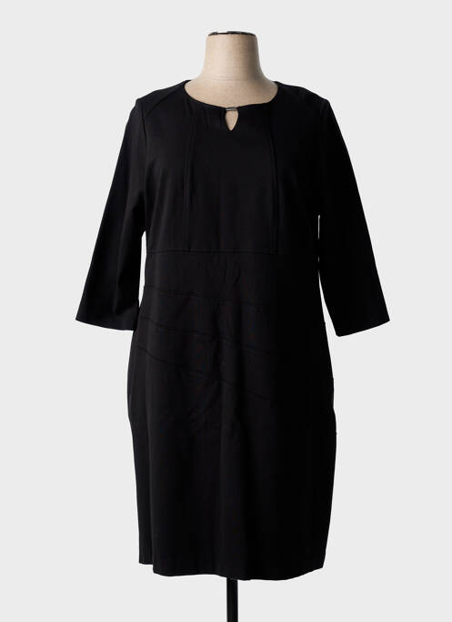 Robe mi-longue manches longues manches longues noir GUY DUBOUIS femme