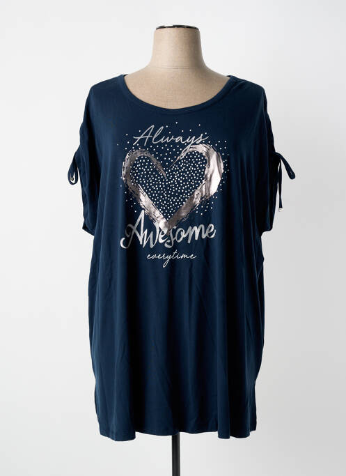 T-shirt coupe droite manches courtes bleu NO SECRET femme