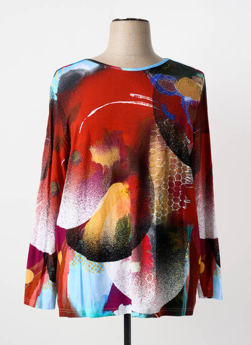 Top tissage jersey manches longues rouge KARIN HERTZ femme