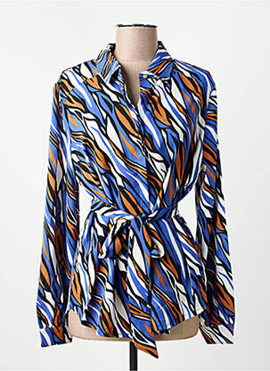 Chemisier coupe cintrée manches longues bleu MARBLE femme