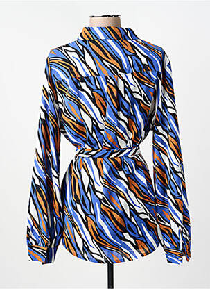 Chemisier coupe cintrée manches longues bleu MARBLE femme