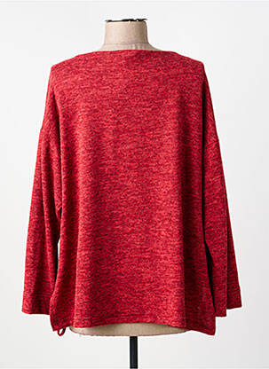 Pull tissage chiné manches longues rouge FRANCK ANNA femme