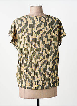 Top imprimé fantaisie manches courtes vert GEISHA femme