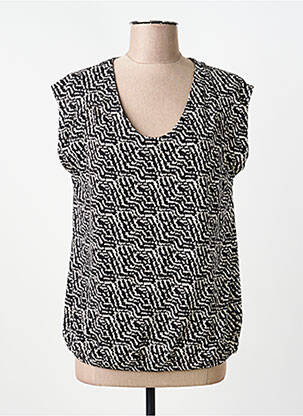 Top tissage jersey manches courtes noir STREET ONE femme