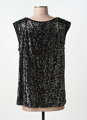 Top tissage crêpe manches courtes noir STREET ONE femme