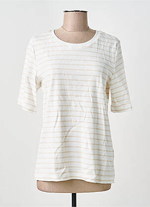Top tissage jersey manches courtes beige CECIL femme