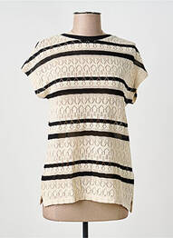 Top stretch manches courtes beige STREET ONE femme