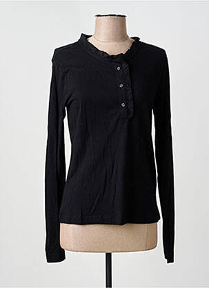 Top tissage jersey manches longues noir CREAM femme