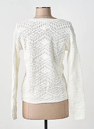 Pull coupe cintrée manches longues blanc C'EST BEAU LA VIE femme