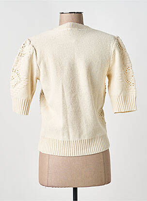 Gilet manches courtes resserrée sur le bas beige C'EST BEAU LA VIE femme
