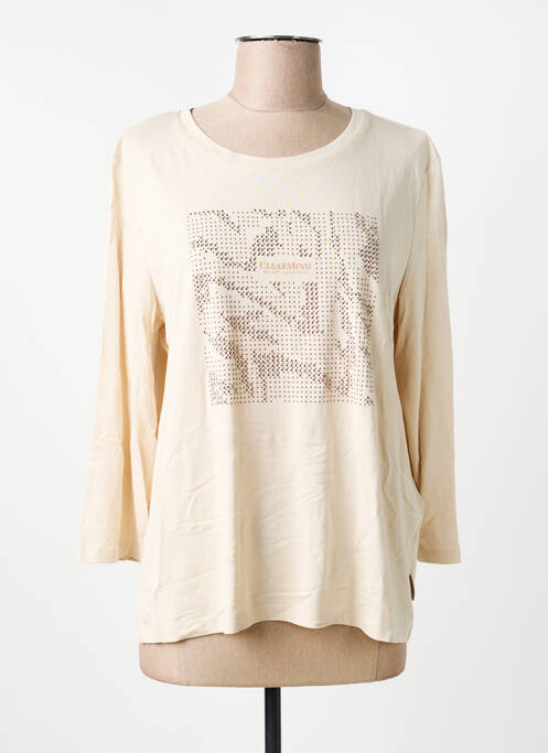 Top tissage jersey manches longues beige CECIL femme