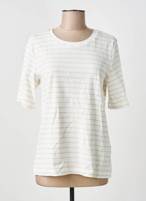 Top tissage jersey manches courtes beige CECIL femme