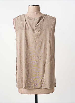 Top tissage crêpe sans manche marron STREET ONE femme
