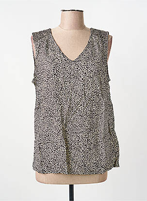 Top col v sans manche beige STREET ONE femme