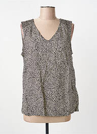 Top col v sans manche beige STREET ONE femme