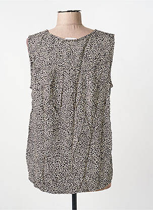 Top col v sans manche beige STREET ONE femme
