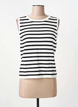 Pull coupe cintrée sans manche noir STREET ONE femme