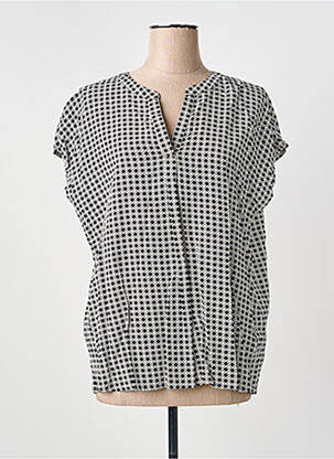 Blouse tissage popeline manches courtes noir CREAM femme