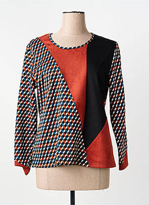 Top tissage jersey manches longues orange GUY DUBOUIS femme