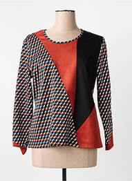 Top tissage jersey manches longues orange GUY DUBOUIS femme