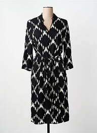 Robe mi-longue manches 3/4 manches 3/4 noir STREET ONE femme