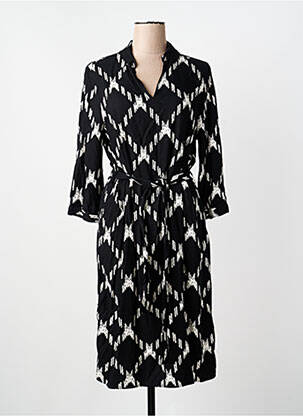 Robe mi-longue manches 3/4 manches 3/4 noir STREET ONE femme