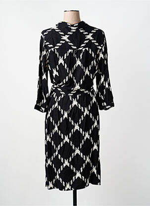 Robe mi-longue manches 3/4 manches 3/4 noir STREET ONE femme