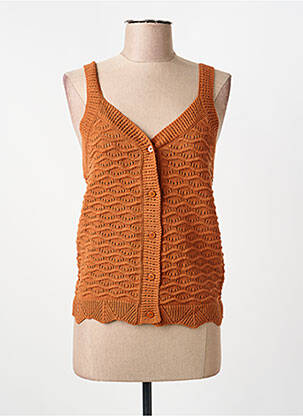 Top marron C'EST BEAU LA VIE femme