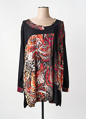 Tunique manches longues noir SI BELLE ET TRÈFLE femme