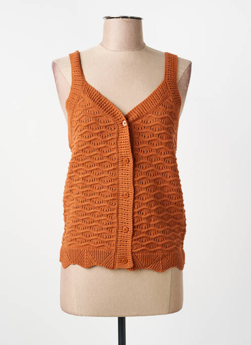 Top marron C'EST BEAU LA VIE femme