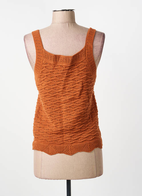 Top marron C'EST BEAU LA VIE femme