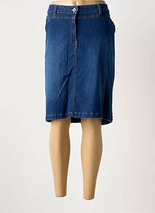 Jupe mi-longue taille à pinces bleu BRANDTEX femme