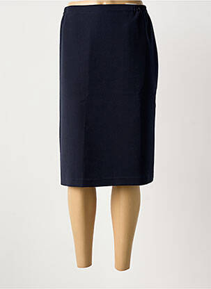 Jupe mi-longue taille à pinces bleu GUY DUBOUIS femme