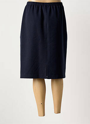 Jupe mi-longue taille à pinces bleu GUY DUBOUIS femme