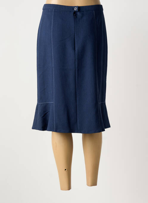 Jupe mi-longue taille à pinces bleu GUY DUBOUIS femme