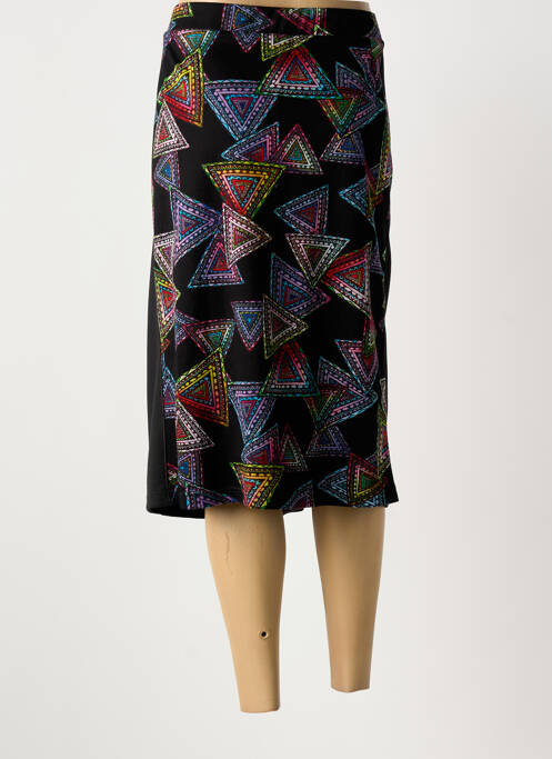 Jupe mi-longue coupe droite noir GUY DUBOUIS femme