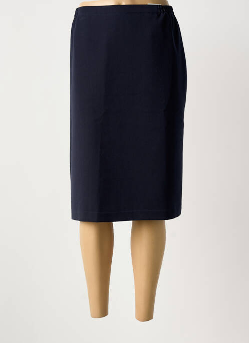 Jupe mi-longue taille à pinces bleu GUY DUBOUIS femme