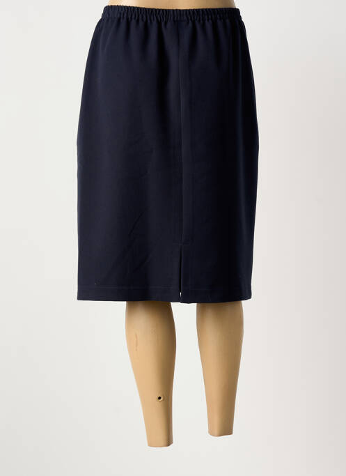 Jupe mi-longue taille à pinces bleu GUY DUBOUIS femme