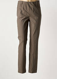 Pantalon droit stretch taille normale vert ADELINA BY SCHEITER femme
