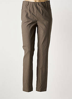 Pantalon droit stretch taille normale vert ADELINA BY SCHEITER femme