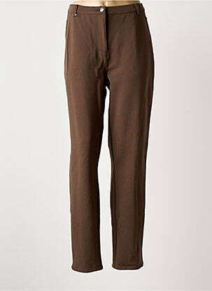 Pantalon droit stretch taille normale marron BRANDTEX femme
