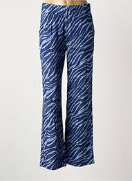 Pantalon droit stretch taille normale bleu GEISHA femme