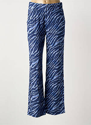 Pantalon droit stretch taille normale bleu GEISHA femme