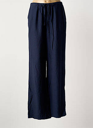 Pantalon droit tissage popeline taille normale bleu CREAM femme