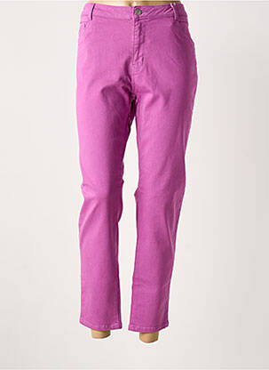 Pantalon 7/8 stretch taille normale violet C'EST BEAU LA VIE femme