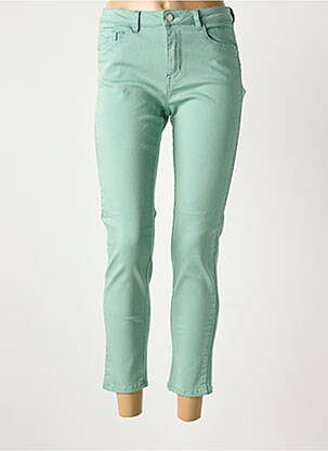 Pantalon 7/8 stretch taille normale vert C'EST BEAU LA VIE femme