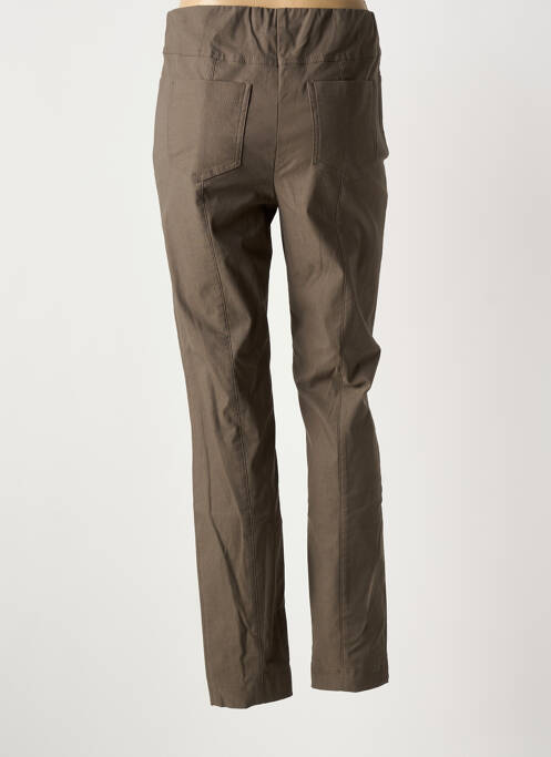 Pantalon droit stretch taille normale vert ADELINA BY SCHEITER femme