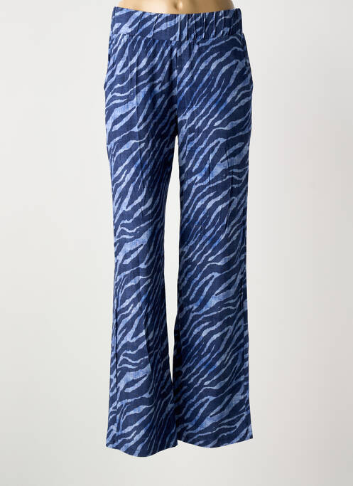 Pantalon droit stretch taille normale bleu GEISHA femme